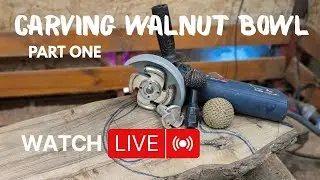 Live Wood Carving | Making a Rustic Walnut Bowl from Raw Slab | Handcrafted Wooden Art (PART ONE )