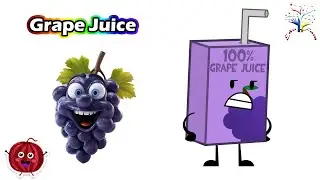 GrapeJuice Song | Fun Fruit Song for Kids & Toddlers | 3D Cartoon Nursery Rhyme