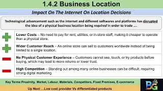 Theme 1 Topic 1.4 .2 Business Location; Impact On The Internet On Location Decisions