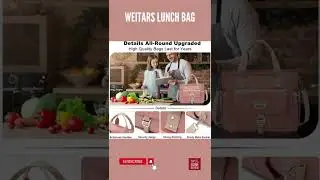Weitars Large Lunch Bag for Women with Removable Shoulder Strap, Side Pocket