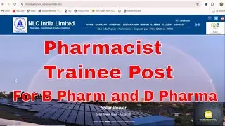 NCL Pharmacist trainee post|  ncl vacancy 2024 | NLC India Limited vacancy | NCL Recruitment-2024