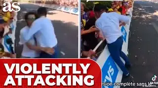 Shocking video shows TOUR SECURITY guard VIOLENTLY attacking PRO-PALESTINE PROTESTER