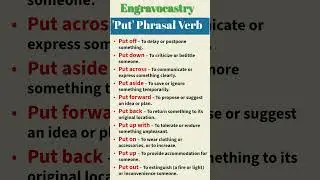 Phrasal Verbs PUT | Phrasal Verbs in English | Phrasal Verbs with PUT: put up, put off #vocabulary