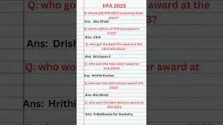 current affairs 2023 IIFA Award 2023 current affairs mcq general knowledge quiz GK questions #gk