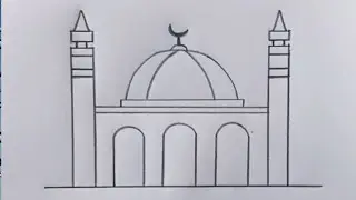 Learn to draw mosque easily | majjit drawing | painting 