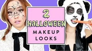 Halloween Makeup Looks | Panda + Shattered Doll