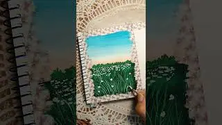 Easy and aesthetic floral meadow painting🌸 #gouachepainting#aesthetic#artforhealing#100dayschallenge