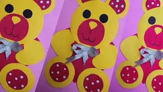 Simple And Easy Teddy Bear Greeting Card/Birthday Card/Teddy Bear With Paper/DIY/Handmade Card