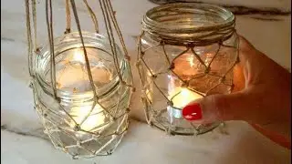 Portacandele in corda da Tavolo -DIY