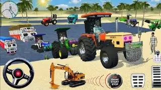 JCB, NEW HOLEND, HTM, MASSEY, TRAKTOR TROLLEY UNLOADING ROLL FARMING 3DGAM #viralvideo #003
