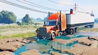TRUCKS VS UNFINISHED ROAD| BeamNG Drive#4