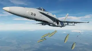 Tanks Vs Bombs - Bombing Destroy Military Base - F-18C Formation Attacks T-90 - DCS World