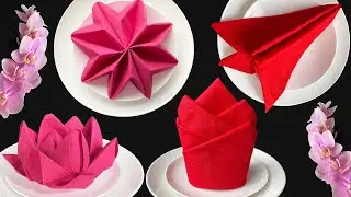 4 Easy Ways to Fold Table Napkins - Star, Flower, Arrow & Vertical Fold