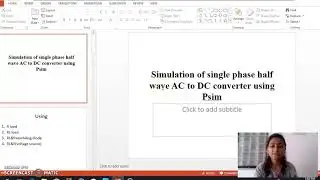 Simulation of single phase half wave rectifier using PSIM