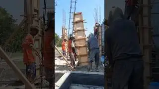 Cara pasang BEKISTING KOLOM TIANG beton #shorts #konstruksi #architecture