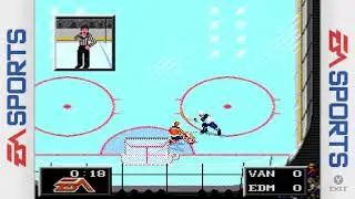 NHL 94 rewind shootout Canucks VS Oilers