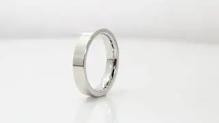 Flat Cigar Couples Wedding Band Tungsten&nbsp;Rings&nbsp;For&nbsp;Men Silver Tone 4MM