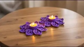 How to make a crochet candle holder ( Right - Handed )  - With the pattern