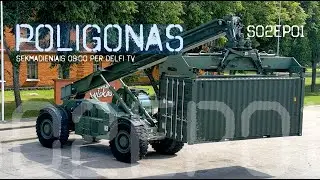 Poligonas. Lietuvos kariuomenės technika sunkiems kroviniams sukrauti ir pervežti