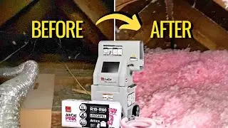 Insulate Your Attic with Blown In Insulation + FREE Blower!  Renovating Abandoned 3 Family Part 14