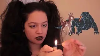 asmr goth girl gives you face tattoo (komodo dragon + baby deer)