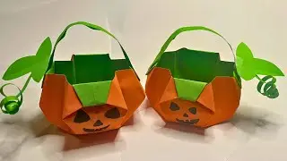 DIY Papierowe koszyczki w kształcie dyni 🎃 | Prosty pomysł na origami na Halloween