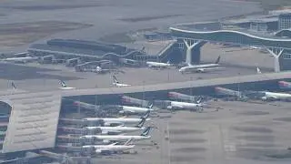 1 Hour of Hong Kong Airport with Air Traffic Control Heavy 747 jets