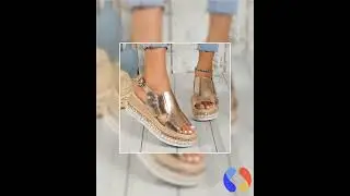 Summer Shiny Hollow Wedge Sandals