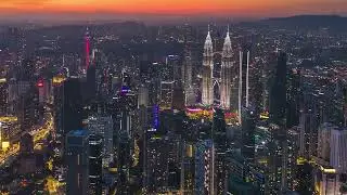 Breathtaking Sunset Time-Lapse Over Kuala Lumpur Skyline | DJI Air 3S Drone Footage