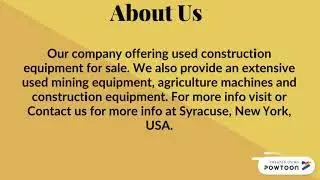 Searching for Industrial Equipment Trader in USA