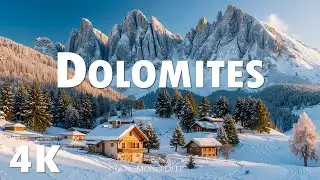 Dolomites Winter 4K ❄ Snowy Peaks, Alpine Villages & Majestic Winter Landscapes | Mono Deep