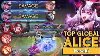 Alice Savage Savage! Perfect Tank & Damage Dealer! Mobile Legends Top Global Alice by Hasaki