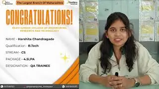 💥⚡Congratulations to Harshita Chandragade on securing a placement with a package of 4.5 LPA.