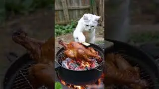 The roasted Chicken made by Cat #shorts #cats #love