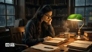 Lofi Study Beats in a Dark Academia Library | Cozy Night Reading & Focus