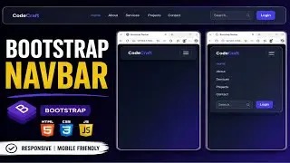 Bootstrap Navbar Design | Responsive Navbar Using Bootstrap | HTML CSS