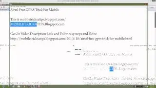 Airtel Free Gprs Trick For Mobile