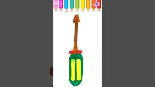 Screwdriver 🪛 painting ! Art for kids #artforkids #paintingvideo #drawing #kidsvideo