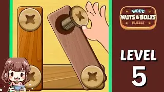 Wood Nuts and Bolts Puzzle Level 5 Solution ⚙️🧩