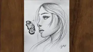 beautiful girl face pencil drawing step by step tutorial | woman easy drawing 