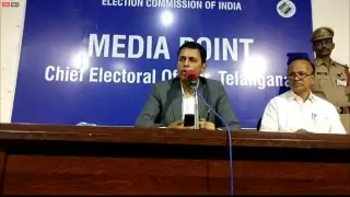 Dr Rajath Kumar, Chief Electoral Officer Addressing a Press Conference at Media Point,Hyderabad