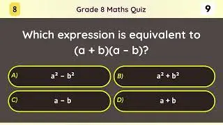 Mathematics Quiz for Grade 8 | Fun Math Questions for 11&ndash;13 Year Olds | Class 8 Maths Practice