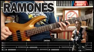 RAMONES - Commando (bass cover w/ Tabs & lyrics)