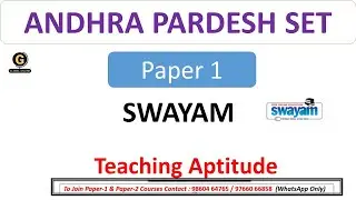 Swayam Portal in Paper 1 for APSET 2024 | Teaching Aptitude Important Topic for Andhra Pradesh SET