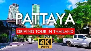 🇹🇭 Pattaya Driving Tour Thailand in 4K video. Explore from Copacana Beach Jomtien to Bali Hai Pier