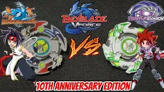 Driger V vs Cyber Driger (Redux/10th Anniversary Edition) | Beyblade V-Force Battle