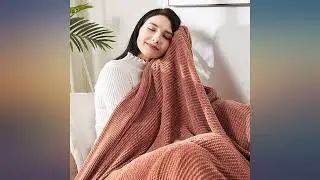 LIFEIN Super Soft Knit Throw Blanket for Couch - Cozy Woven Fall Lightweight review