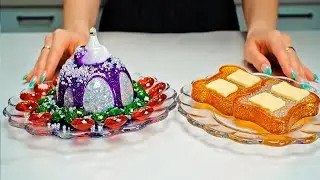 Making Galaxy Cake And Golden Toast&hellip; But Made of GLASS! 🍞🍰💎