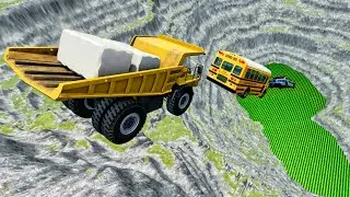 Small to GIANT Truck Cars vs GIANT Lava Pit 😱 | No Vehicle Survives! | BeamNG.drive