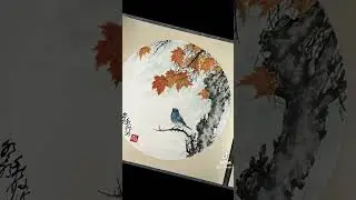 Freehand landscape painting, ink painting of flowers!